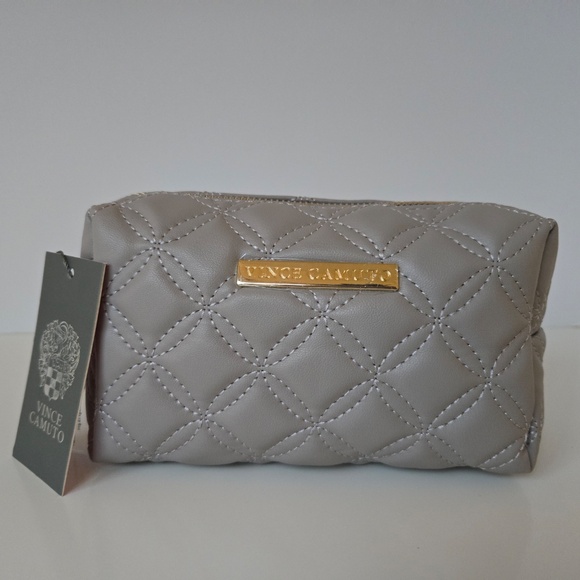 Vince Camuto Handbags - Vince Camuto Gray Quilted Cosmetic Bag